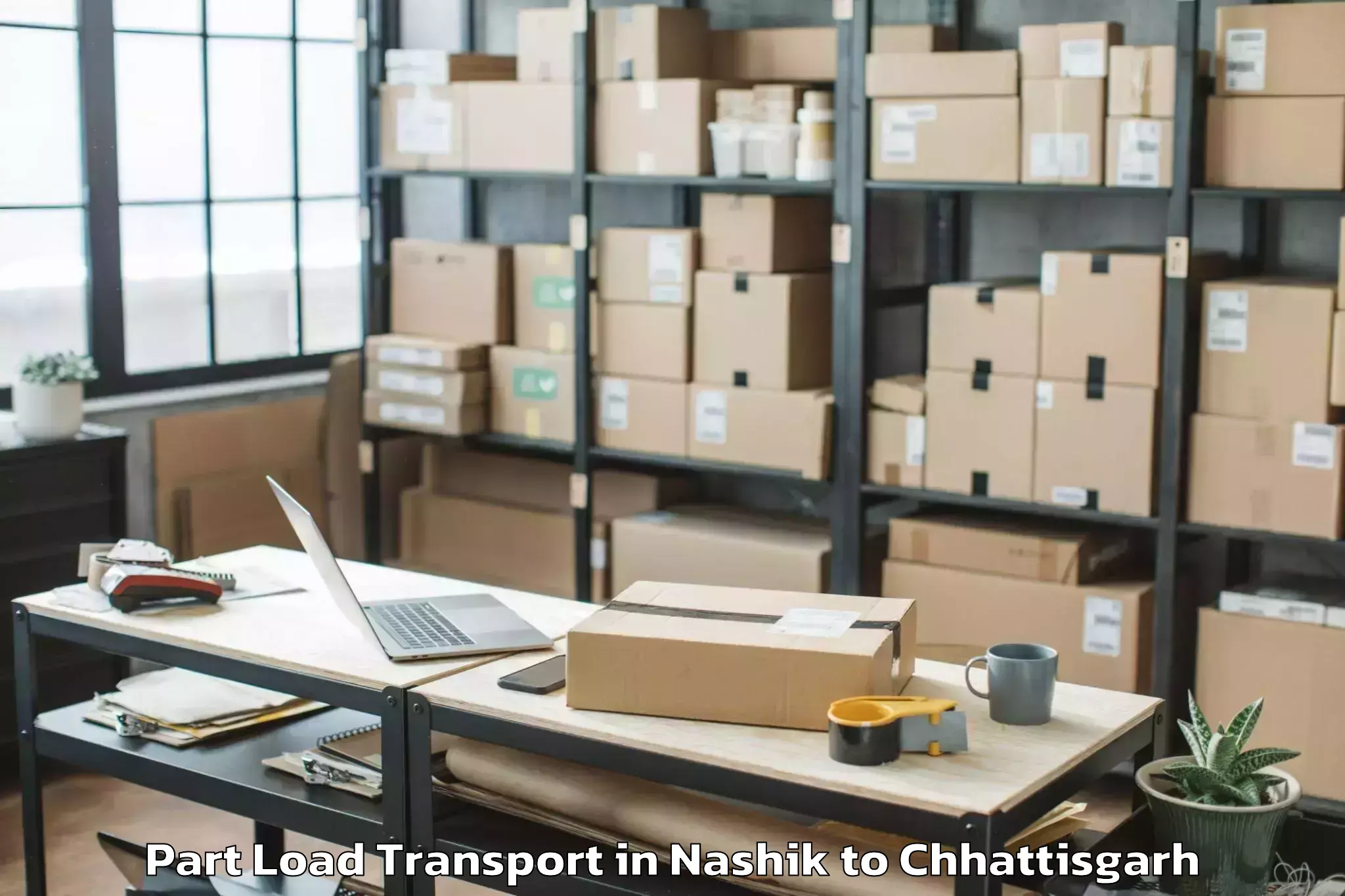 Hassle-Free Nashik to Jashpurnagar Part Load Transport